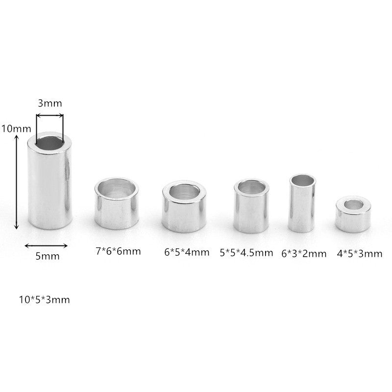 Perles d'espacement en acier inoxydable pour cylindres de bijoux DIY, 100 pièces