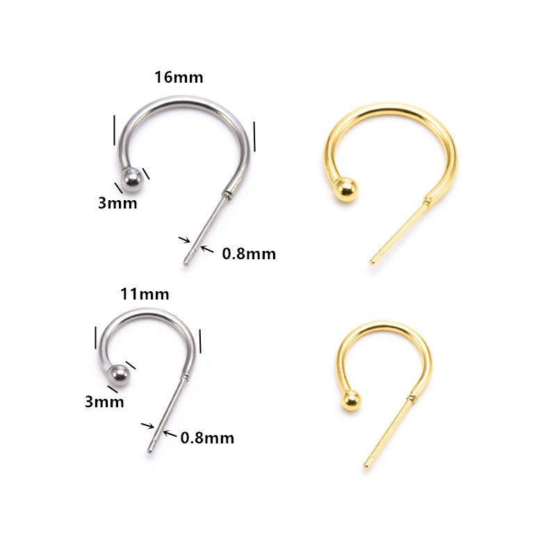 Stainless Steel Ear Hooks Ear Pins for DIY Jewelry 20pcs