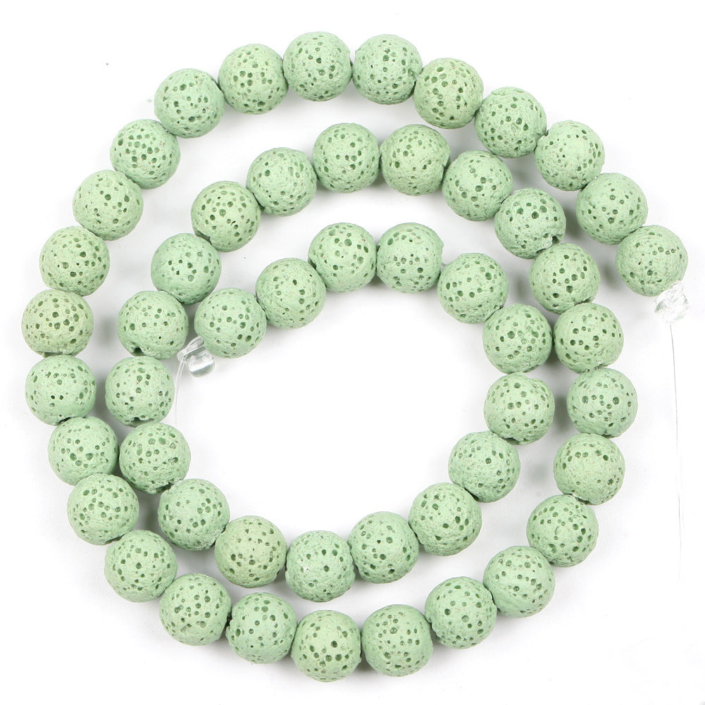 Perles de lave vertes 6 mm 8 mm 10 mm 12 mm 15''