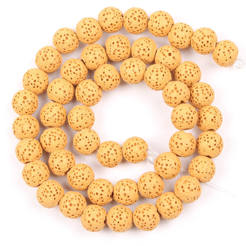 Yellow Lava Beads 6mm 8mm 10mm 12mm 15''