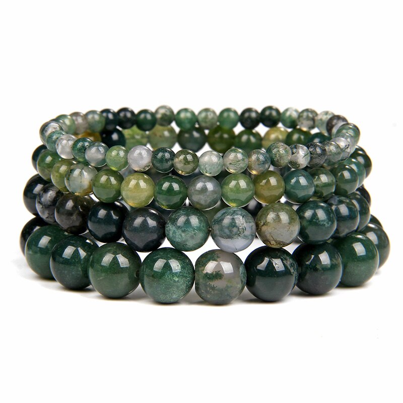 Moss Agate Bracelet 8''