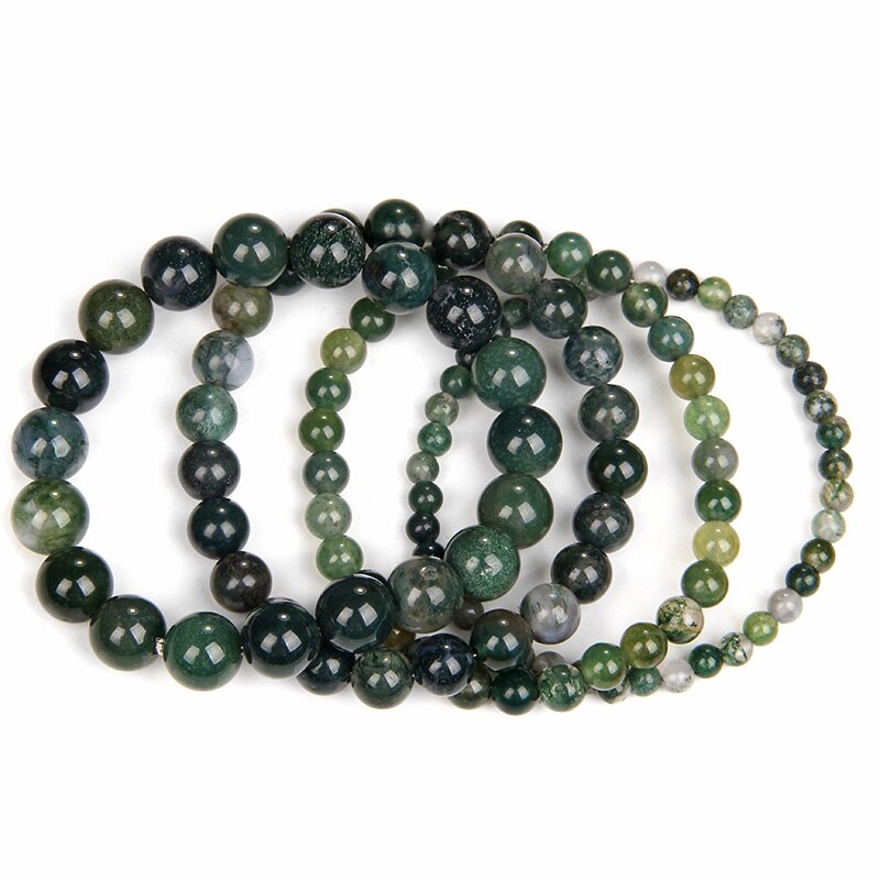 Moss Agate Bracelet 8''