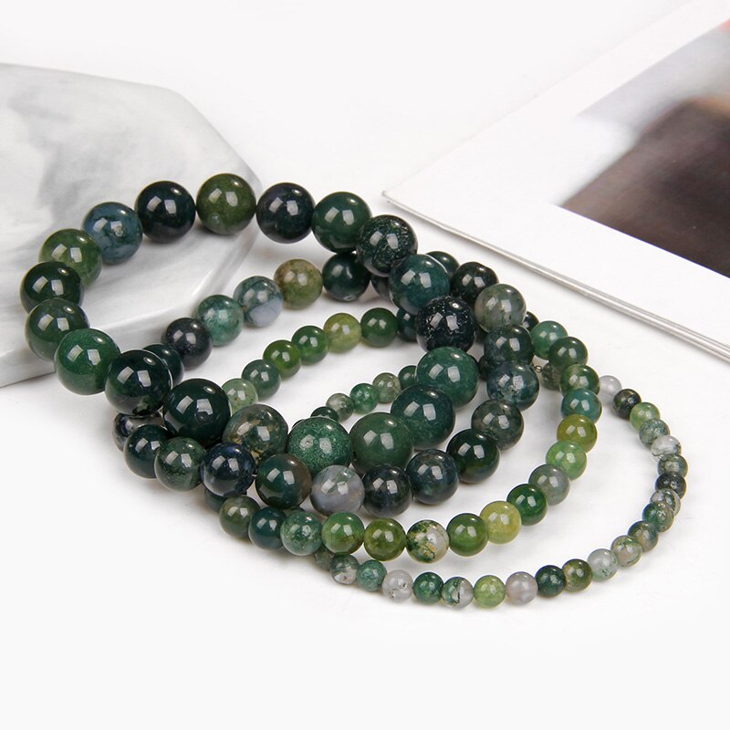 Moss Agate Bracelet 8''