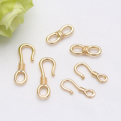 14K Gold Plated 8 Hook Buckle 10pcs