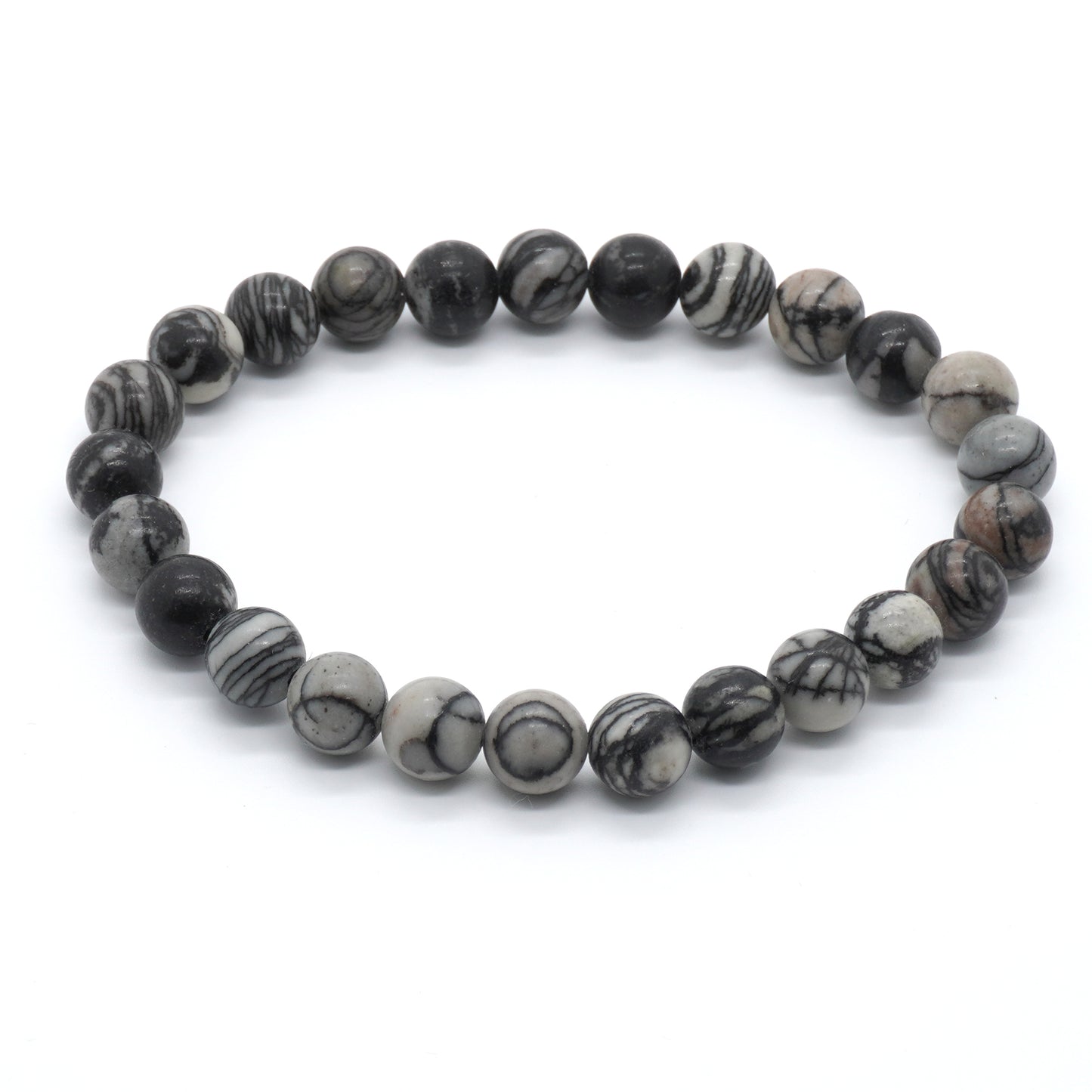 Black Silk Jasper Bracelet 8''