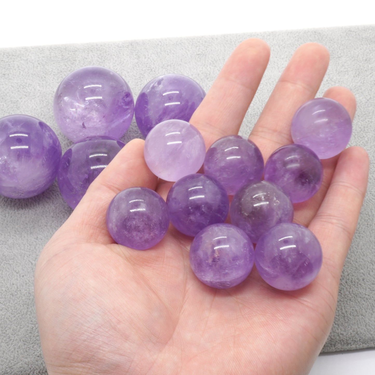 Amethyst Ball Beads Natural Gemstone Beads 20mm 30mm 40mm 1pc