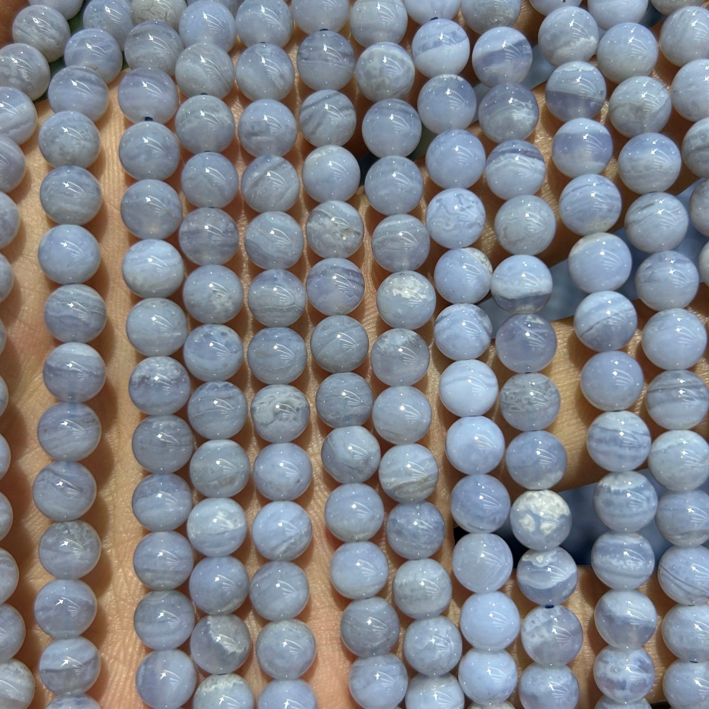 Genuine Purple Lace Agate Beads 6mm 8mm 10mm 15''