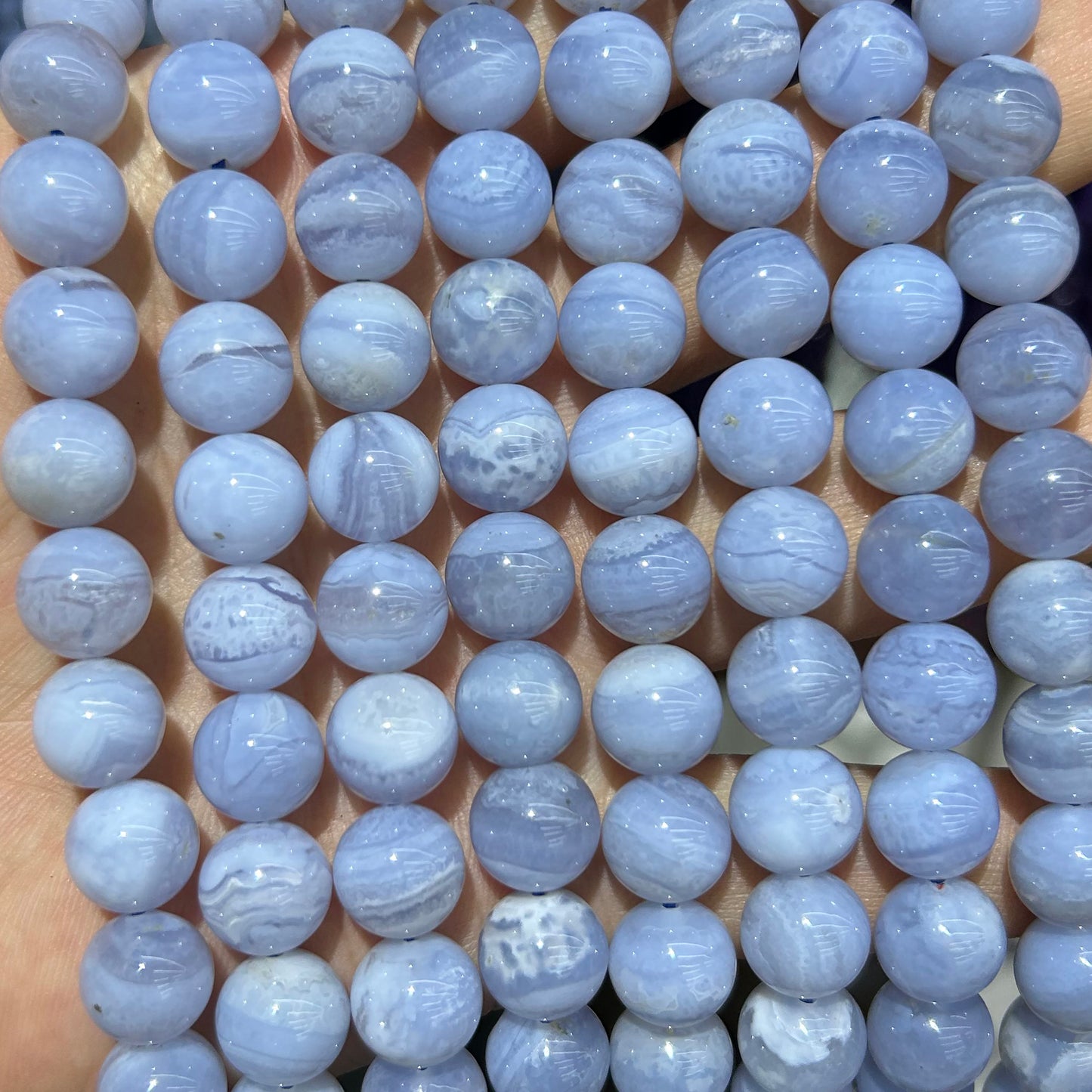 Genuine Purple Lace Agate Beads 6mm 8mm 10mm 15''