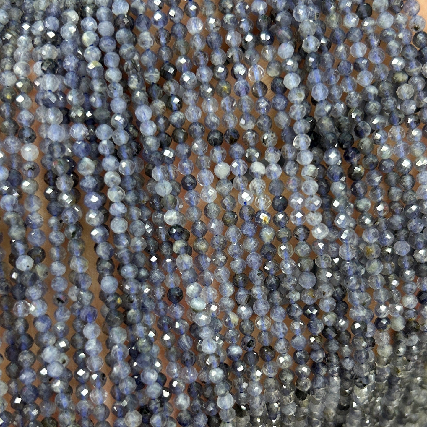 Iolite Faceted Beads 2mm 3mm 4mm 15''