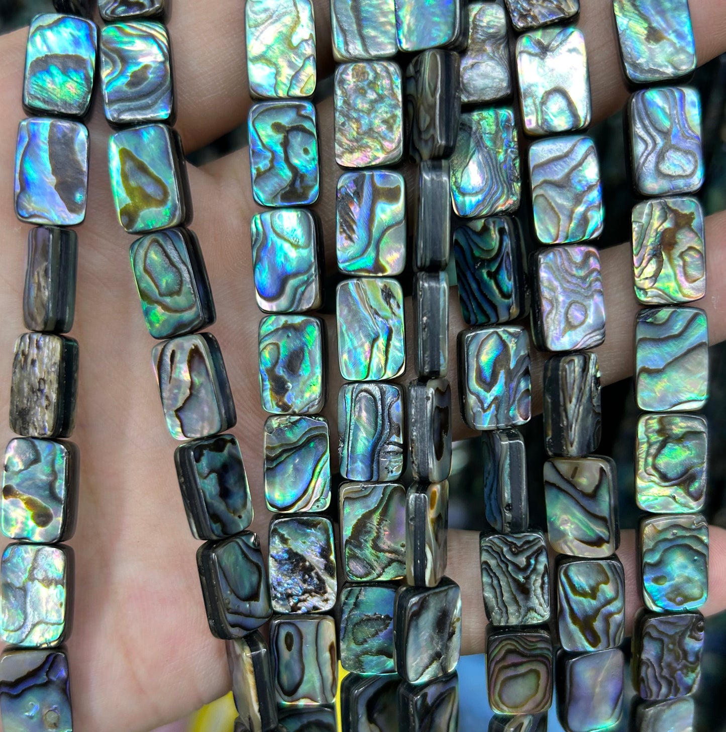 Abalone Shell Beads Flat Rectangle Beads 12mm 14mm 16mm 18mm 15''