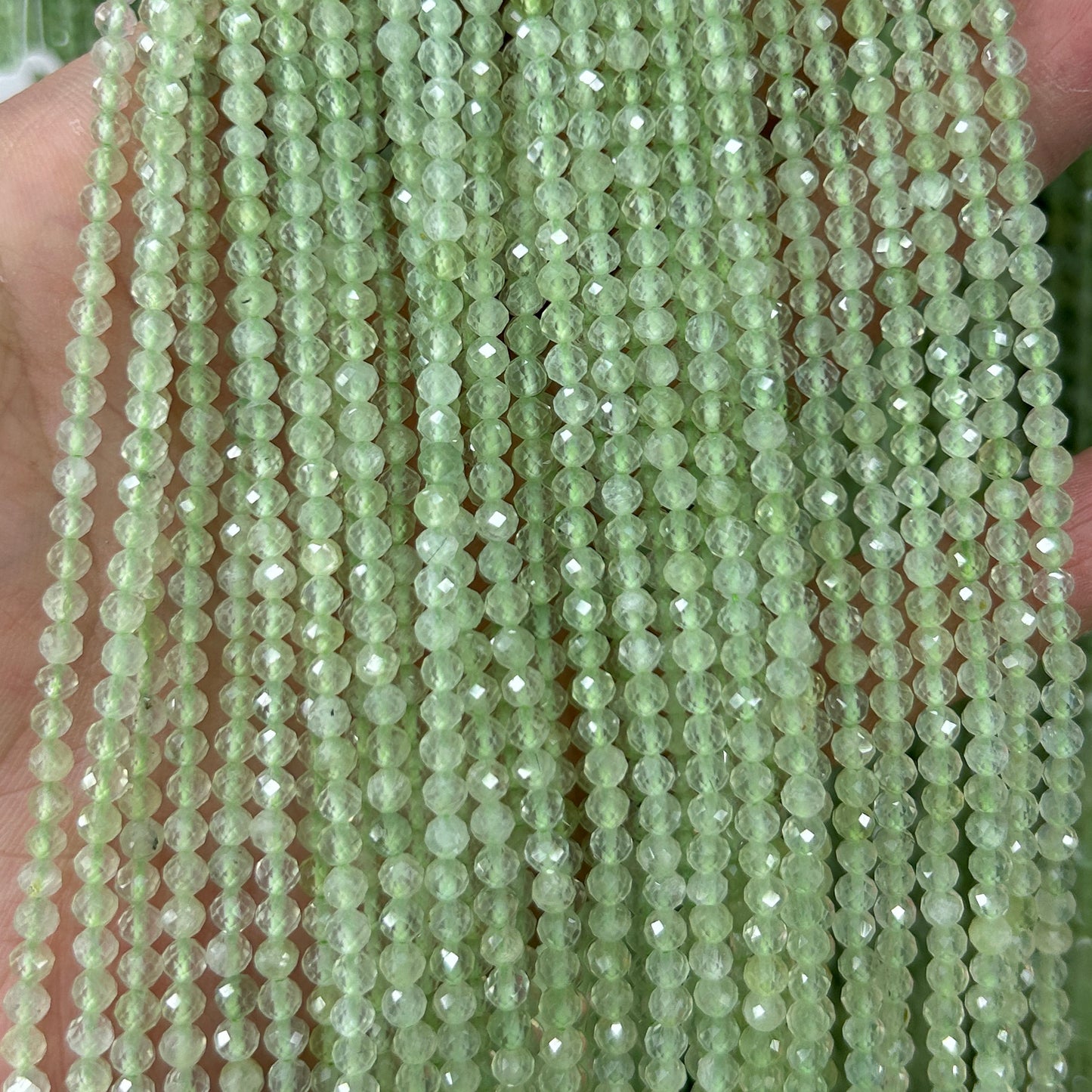 Prehnite Faceted Beads 2mm 3mm 4mm 15''