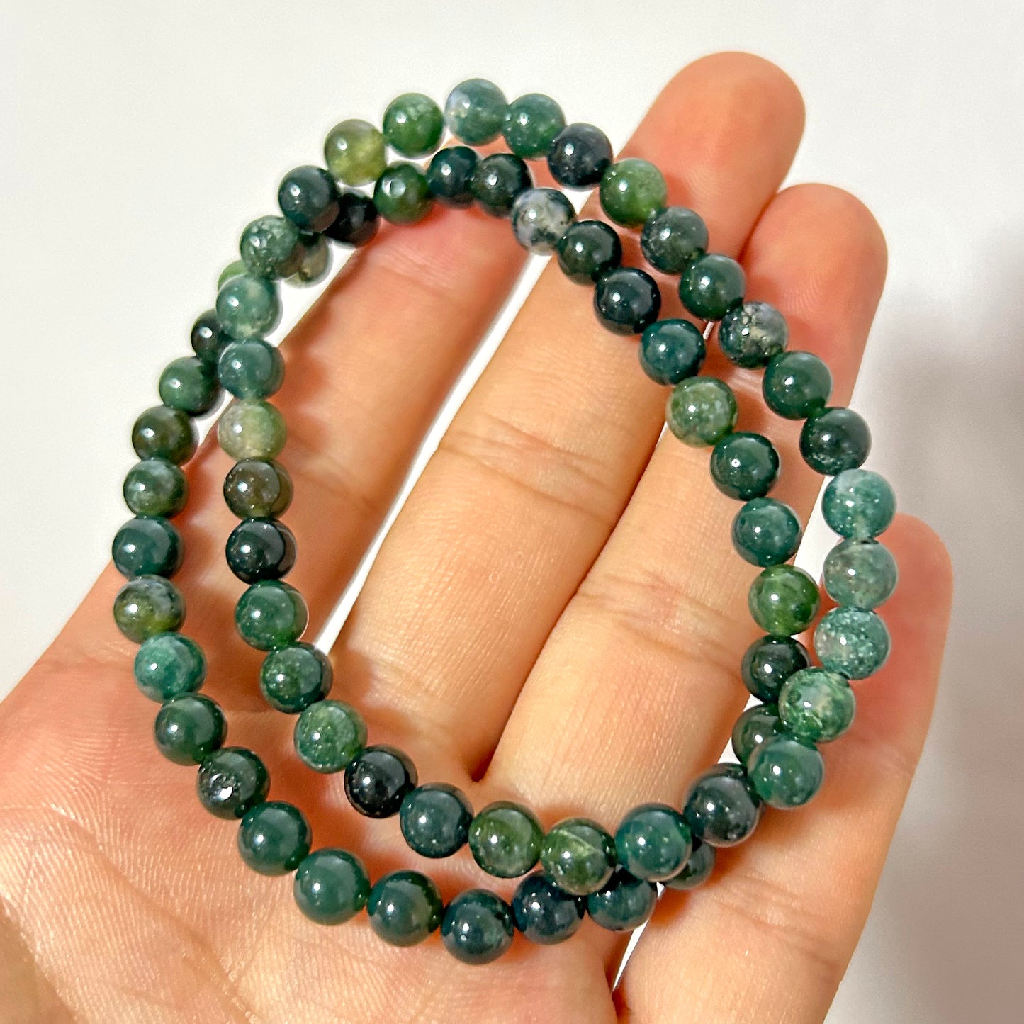 Moss Agate Bracelet 8''