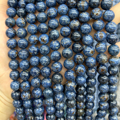 Blue Pegmatite Beads 6mm 8mm 10mm 15''