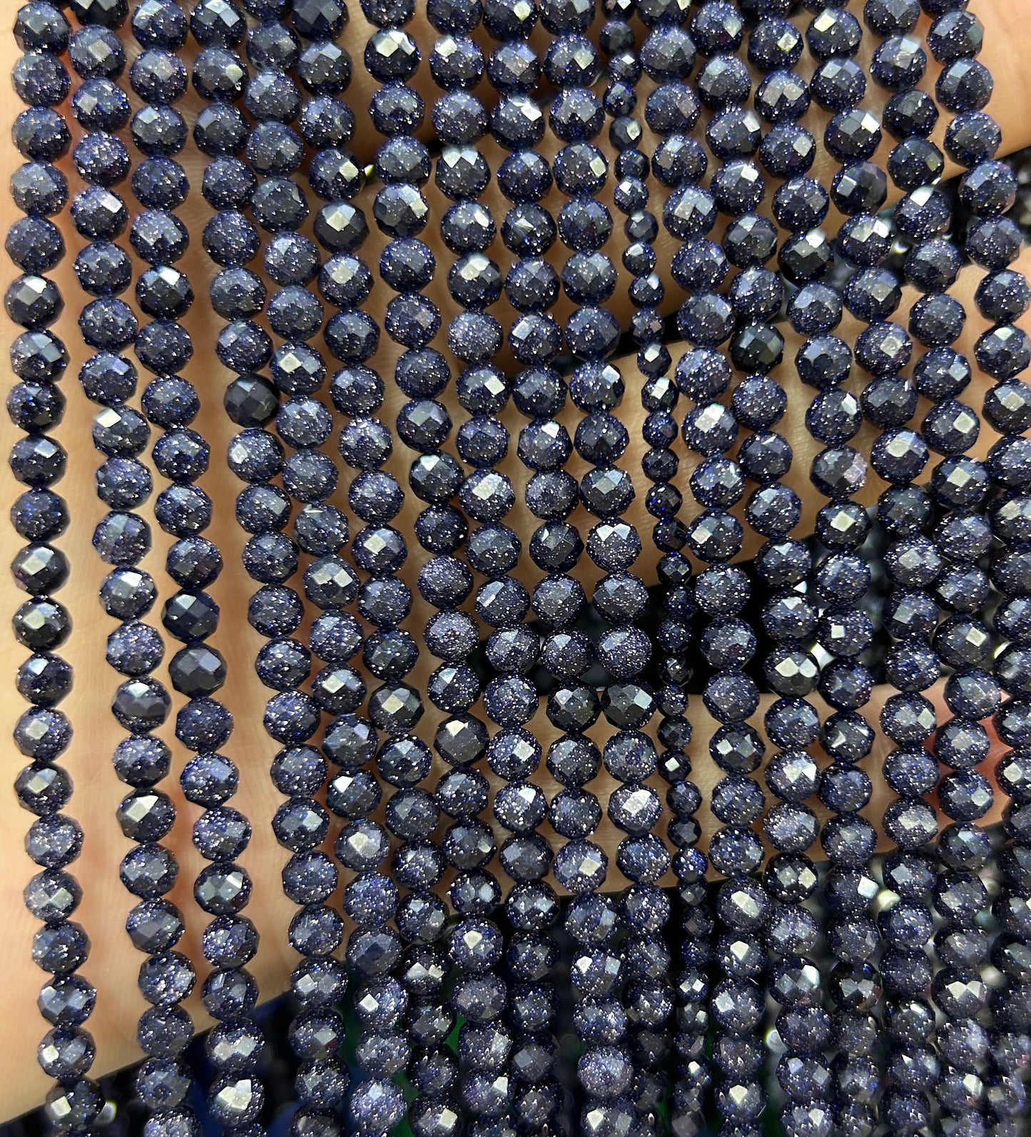 Blue Sandstone Faceted Beads 2mm 3mm 4mm 15''