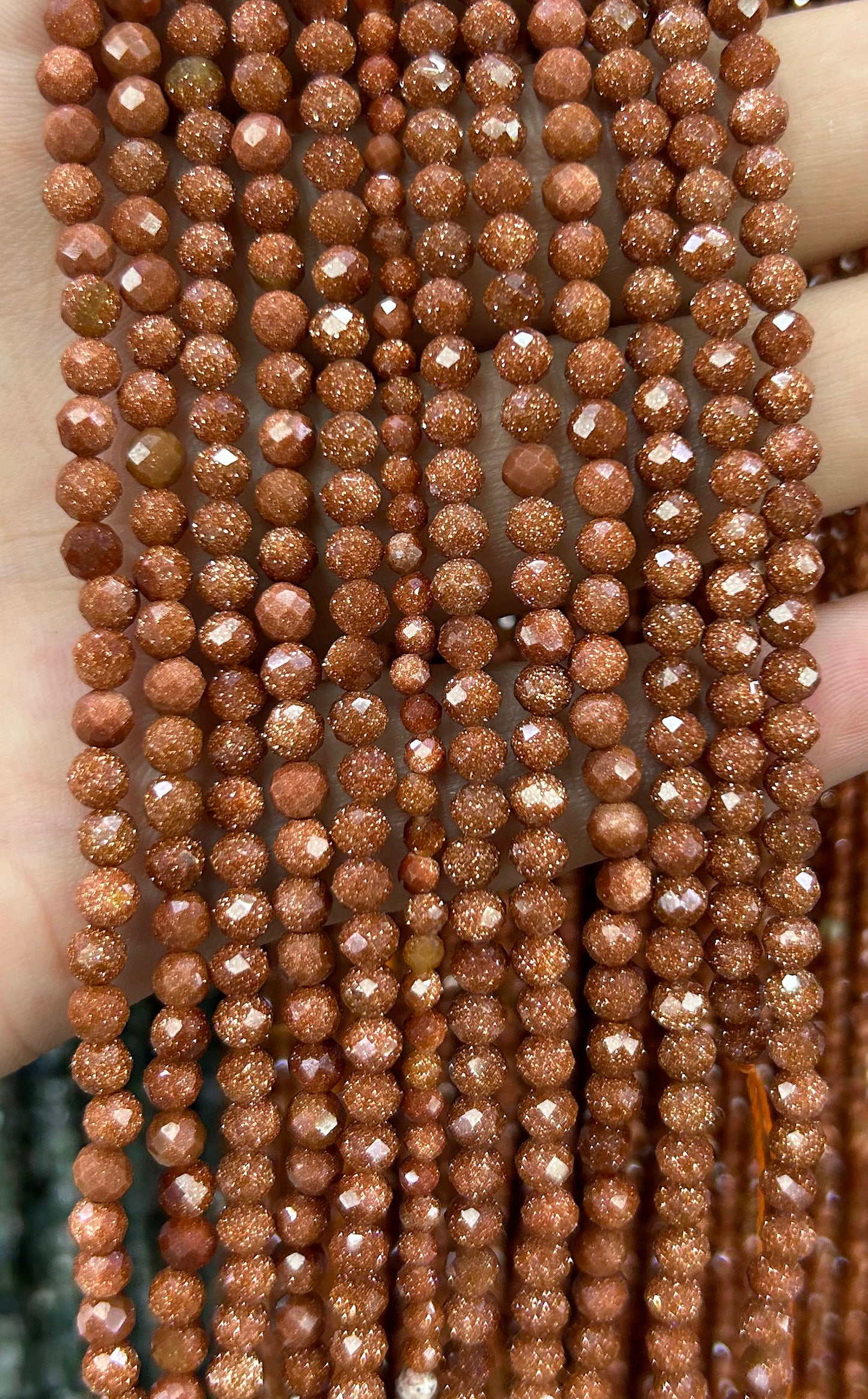 Gold Sandstone Faceted Beads 2mm 3mm 4mm 15''