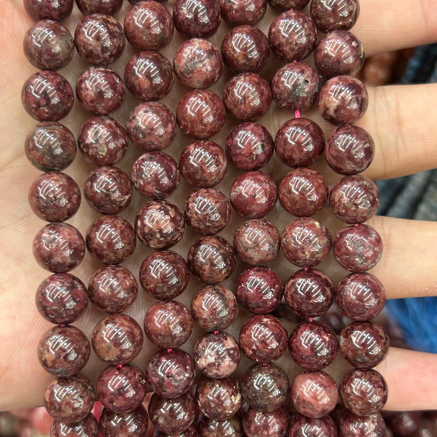 Perles d'eudyalite rouge AA 6 mm 8 mm 10 mm 15''