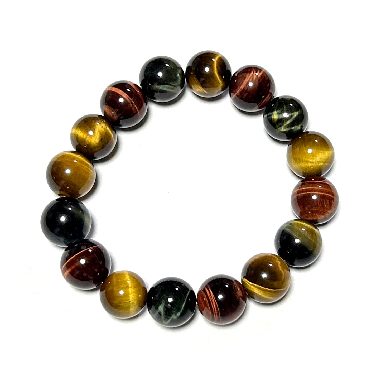 Mix Color Tiger Eye Stone Bracelet 8''