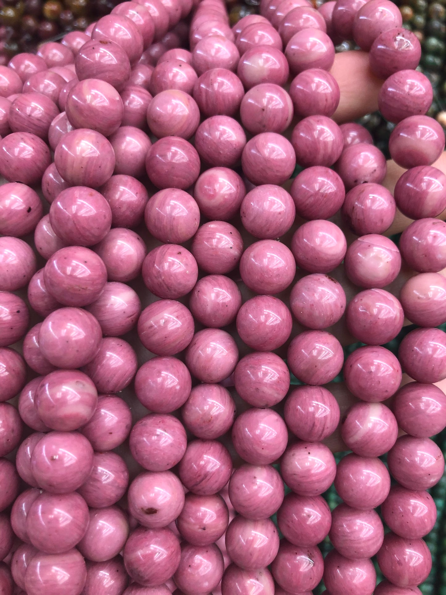 Red Rhodonite Beads Top Quality 4mm 6mm 8mm 10mm 15''