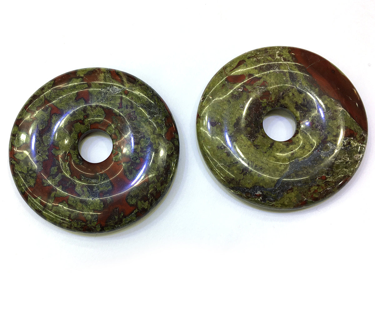 Dragon Bloodstone Donut Pendant 30mm 40mm 50mm 1pc