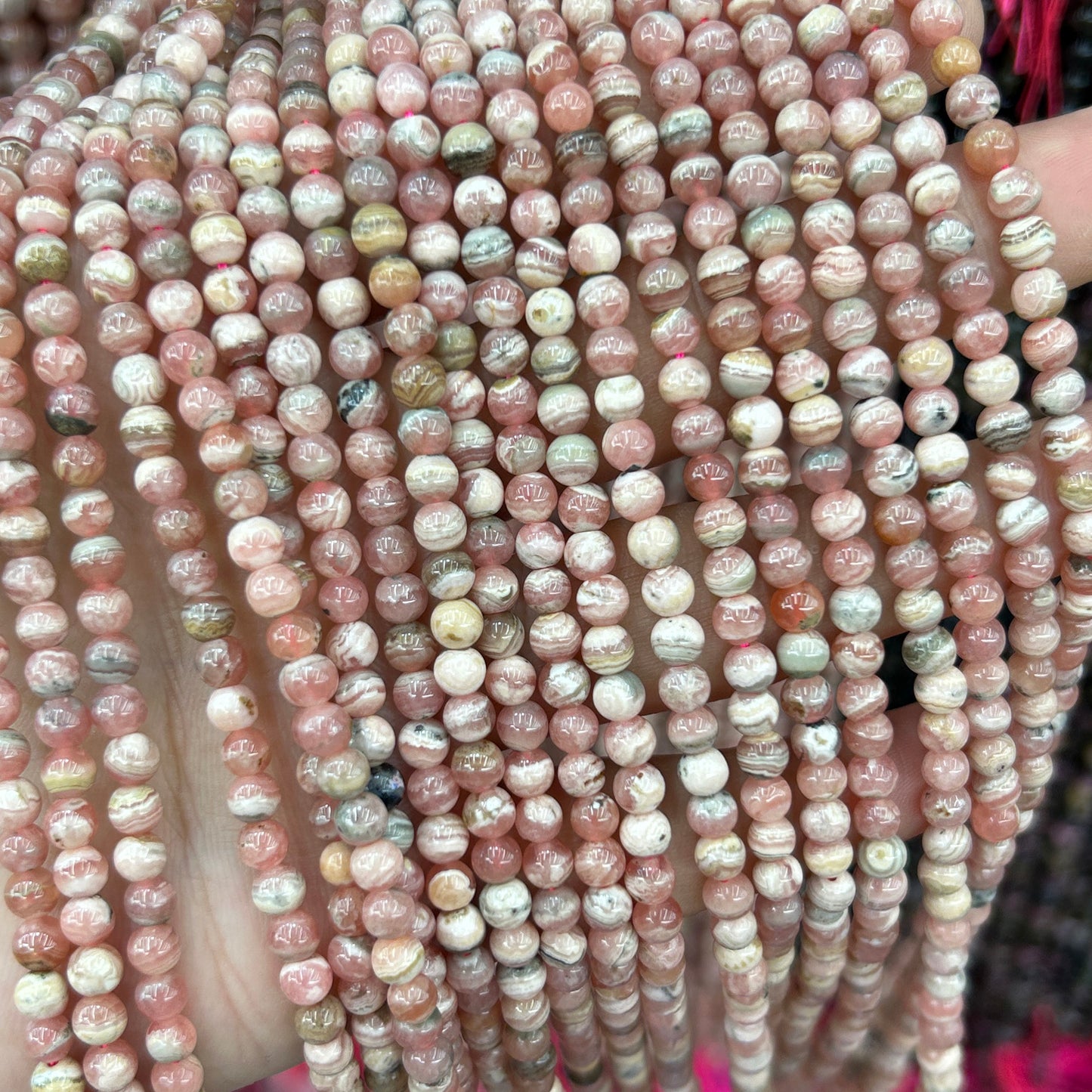 Perles de rhodochrosite 4 mm