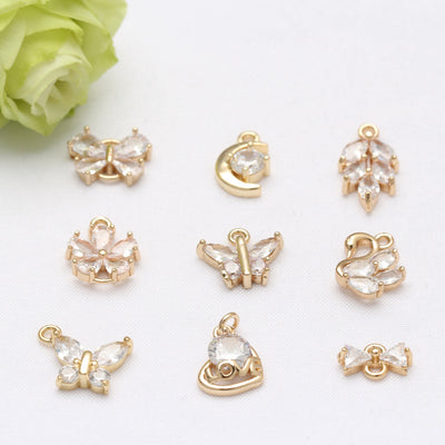 14K Gold Plated Copper Charms Pendant 10pcs