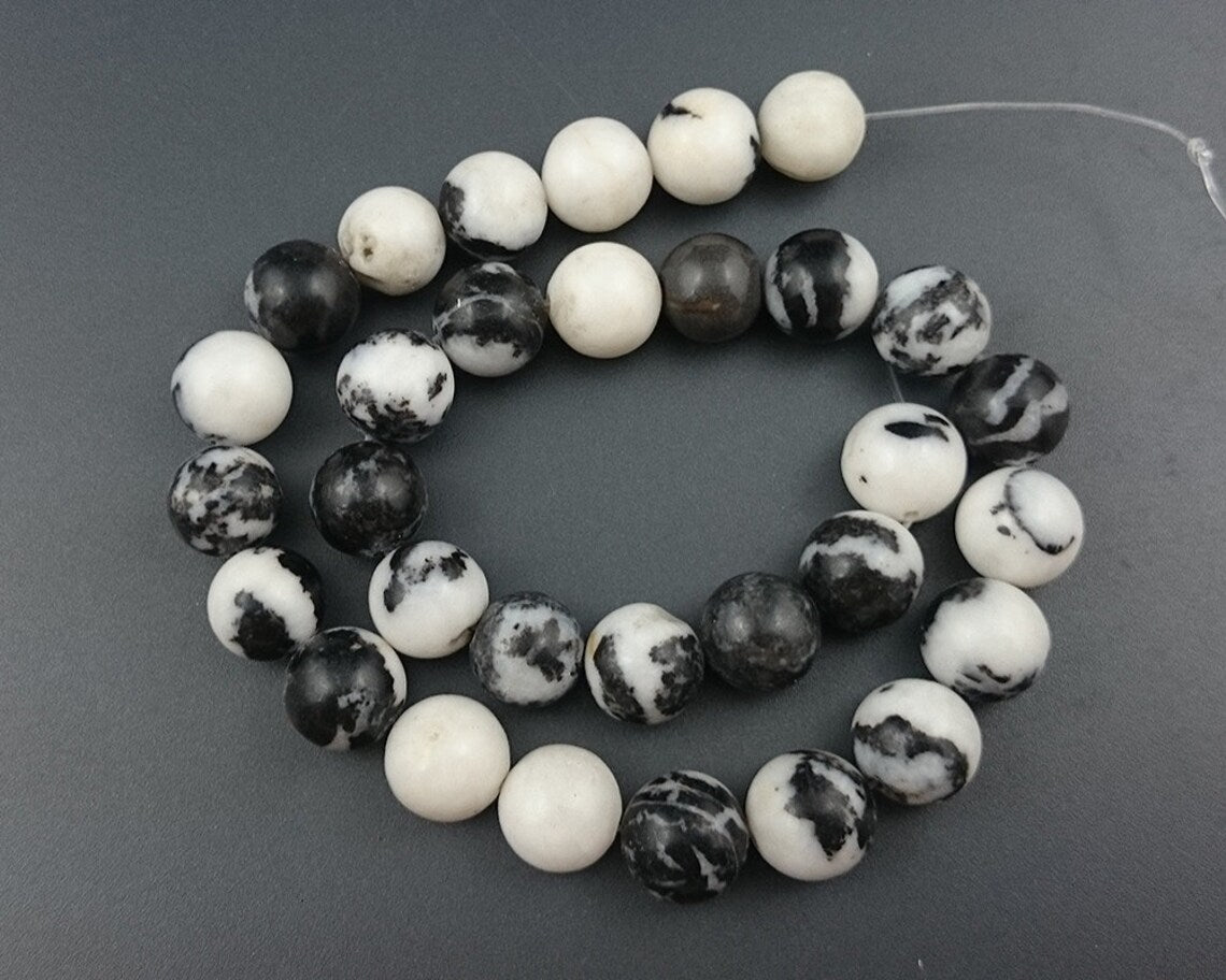Black White Zebra Jasper Beads 4mm 6mm 8mm 10mm 12mm 15''
