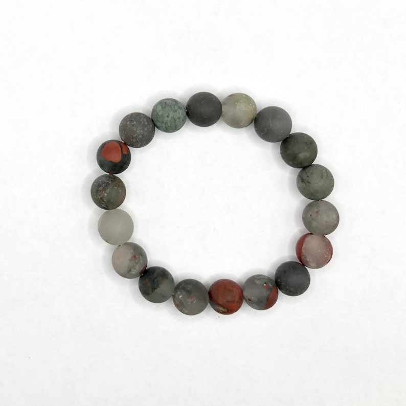 African Bloodstone Matte Bracelet 8''