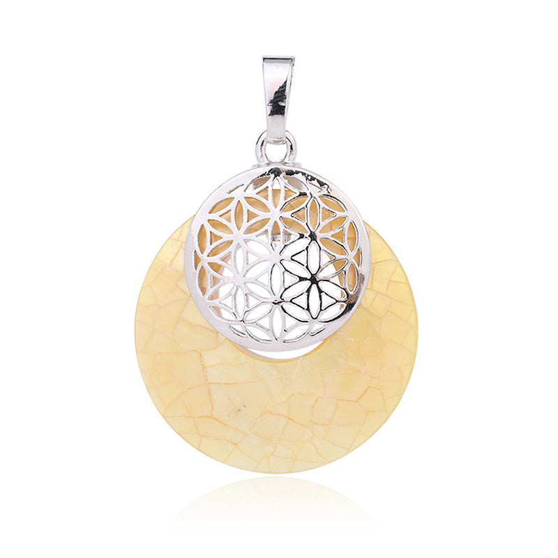 Collier pendentif en coquillage d'ormeau 45 cm