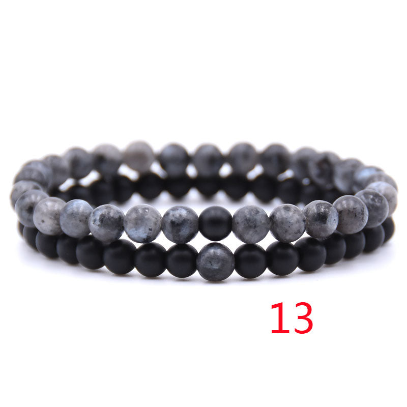 Matte Onyx Bracelets 2pcs 6mm 7.5''