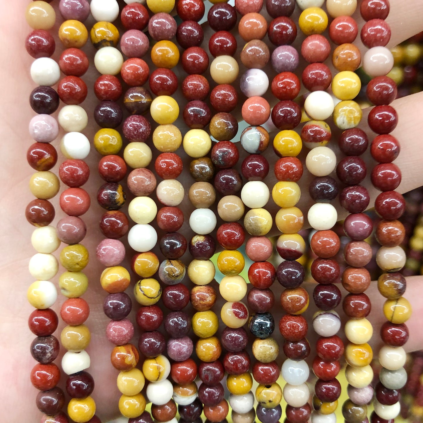 Mookaite Jaspis perler 4 mm 6 mm 8 mm 10 mm 12 mm 15''