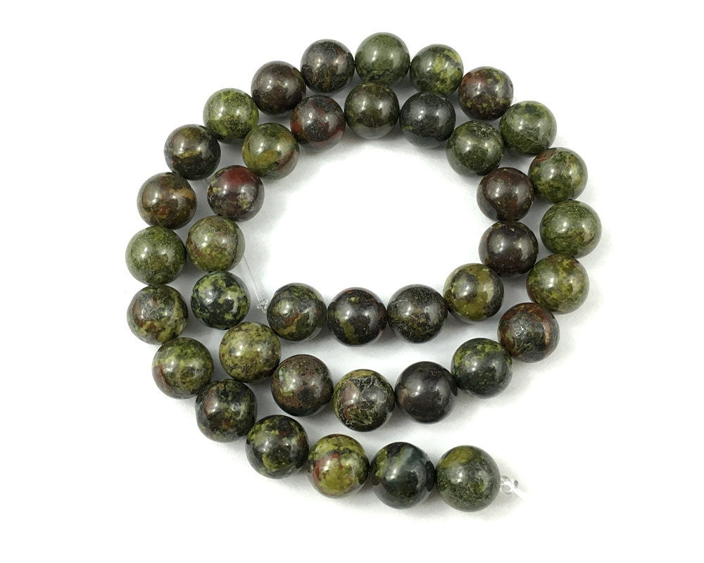 Perles de pierre de sang de dragon 4 mm 6 mm 8 mm 10 mm 12 mm 15''