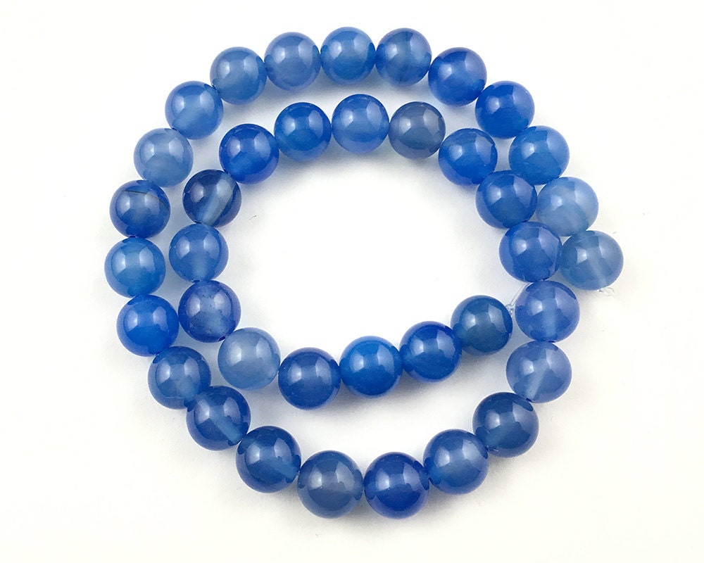 Blue Agate Beads 4mm 6mm 8mm 10mm 12mm 15''