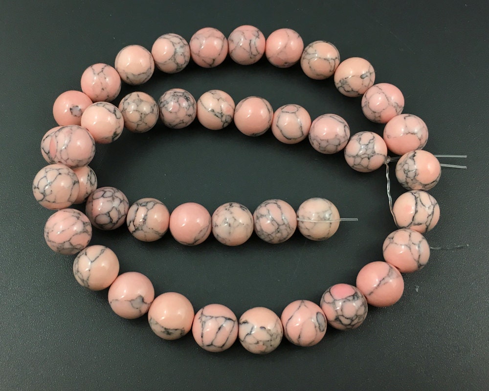 Ferskenrød Howlite Turkis 4mm 6mm 8mm 10mm 12mm 15''