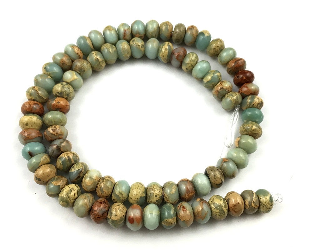 Impression Jasper Rondelle Beads 2x4mm 4x6mm 5x8mm 15''