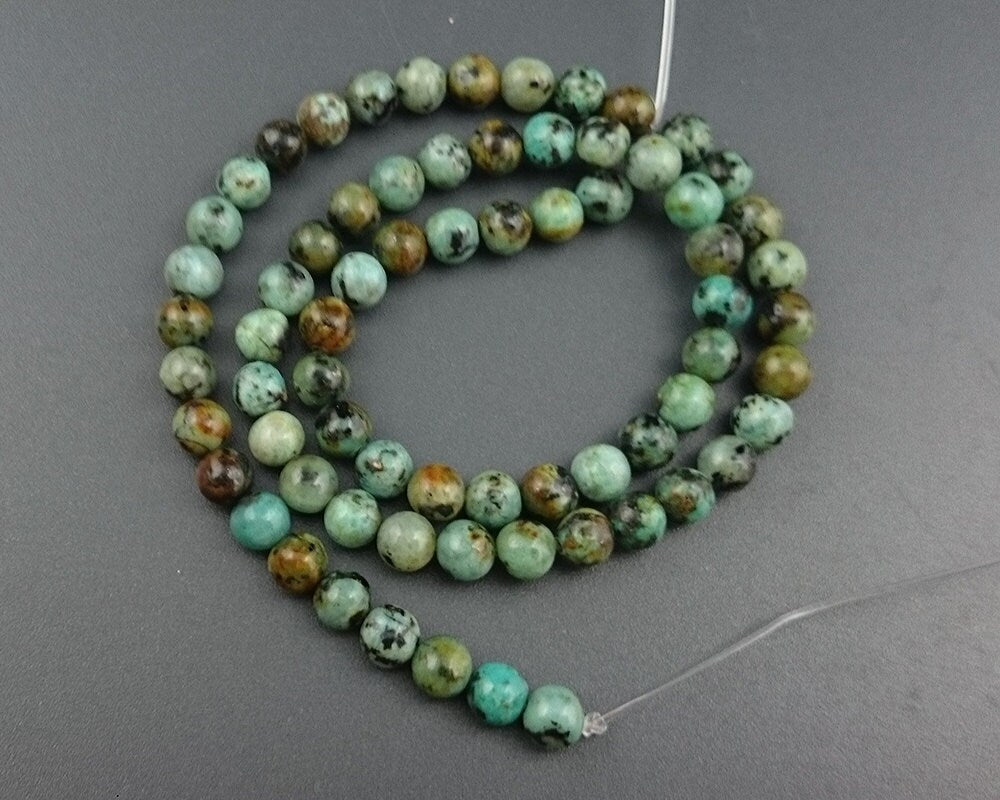 Afrikanske turkise stenperler 4 mm 6 mm 8 mm 10 mm 12 mm 15''