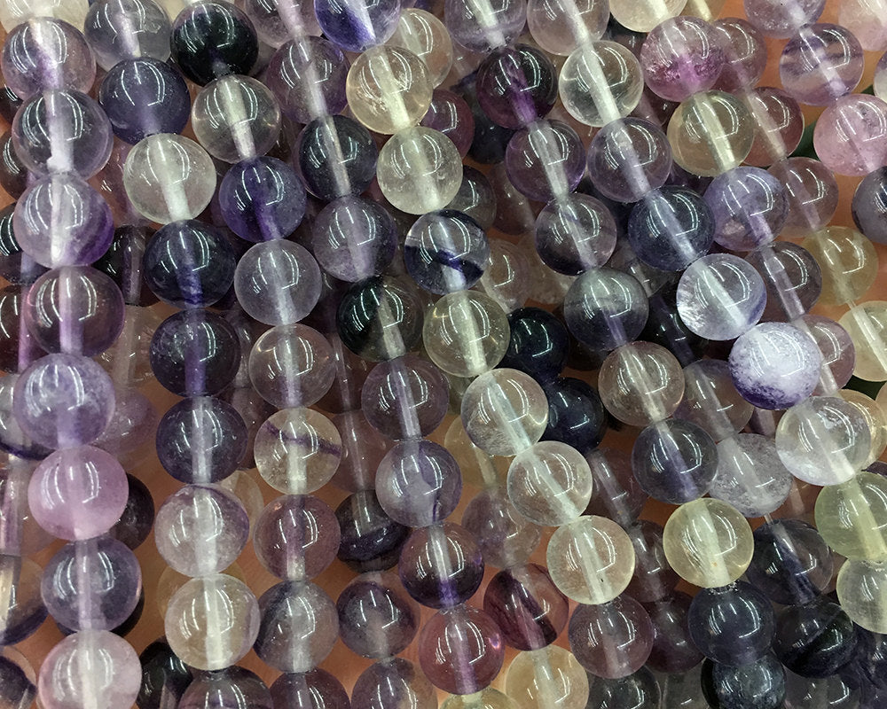 Perles de fluorite violette 6 mm 8 mm 10 mm 12 mm 15''