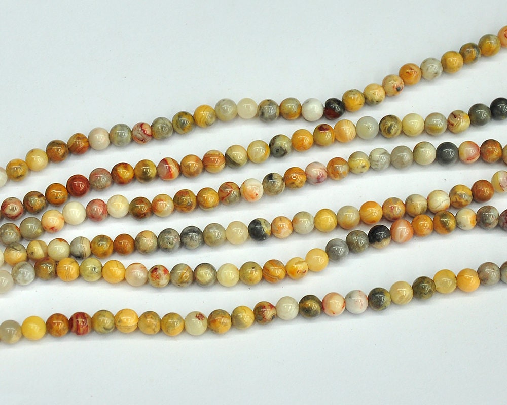 Crazy Agate Stone, Naturlig Ædelsten, Rund Løs 4mm 6mm 8mm 10mm 12mm 15''