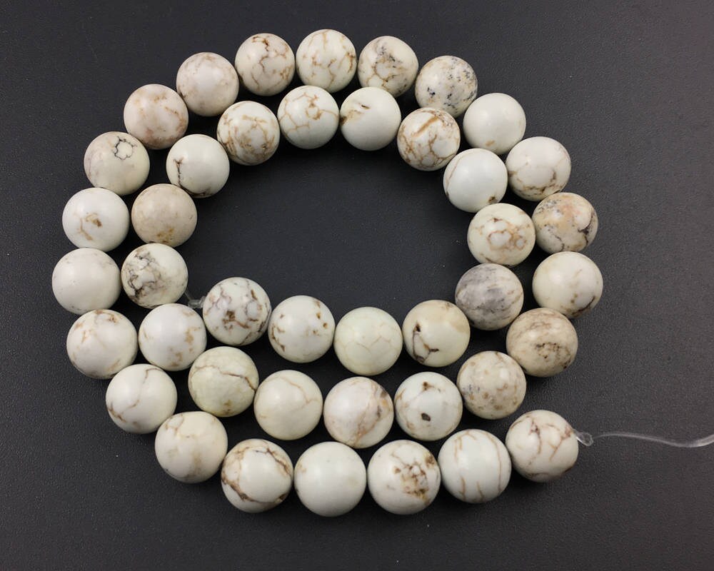 White Magnesite Howlite 4mm 6mm 8mm 10mm 12mm 15''