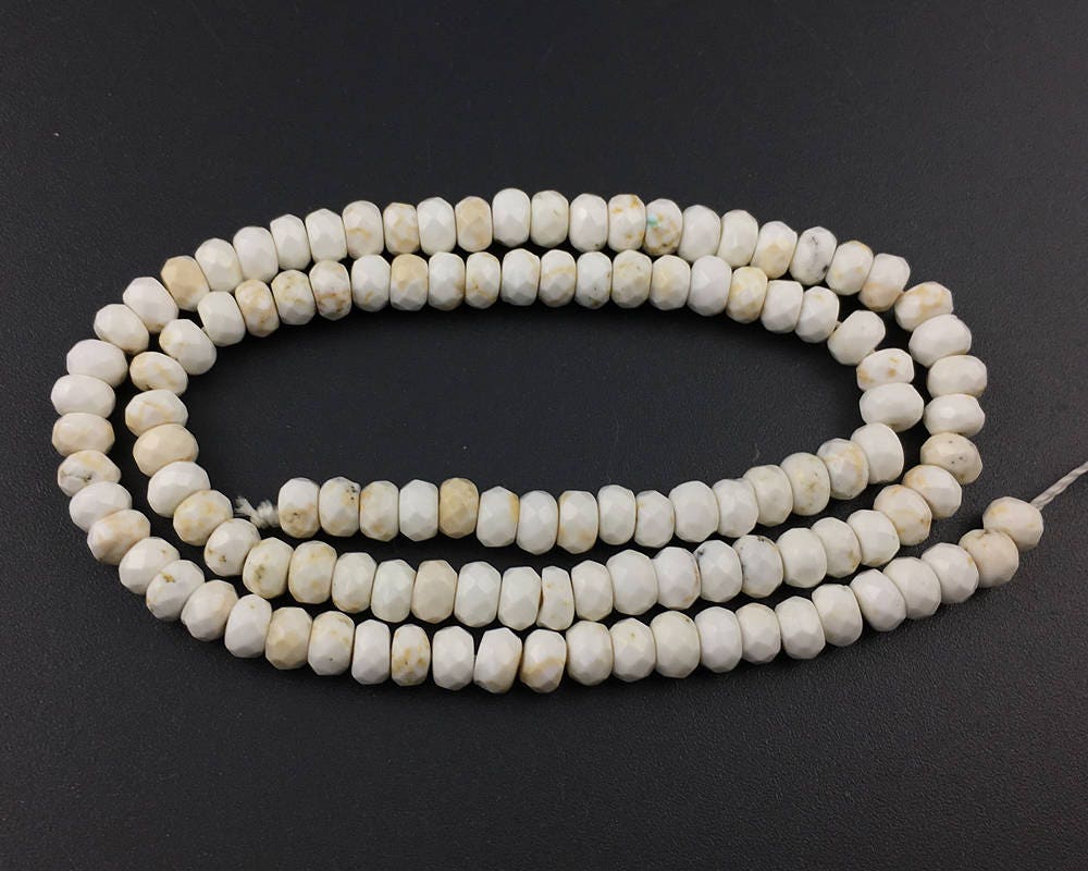 Magnesite Rondelle Faceted Beads 2x4mm 3x5mm 4x6mm 15''