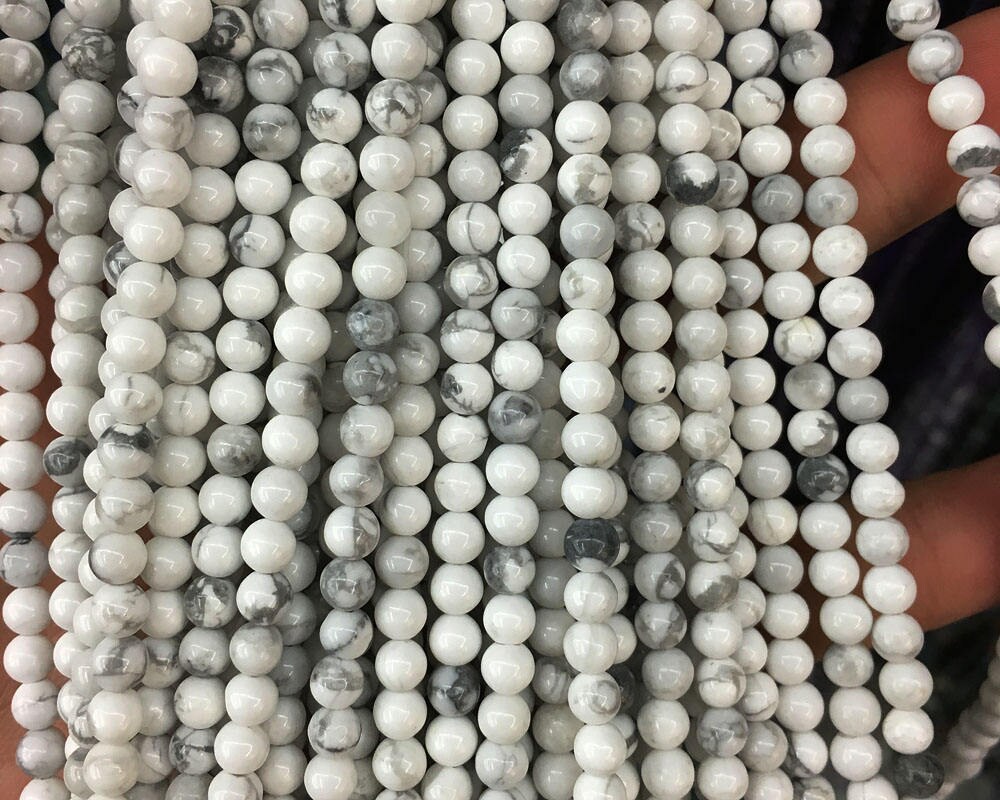 Perles Howlite 2mm 3mm 4mm 6mm 8mm 10mm 12mm 15''