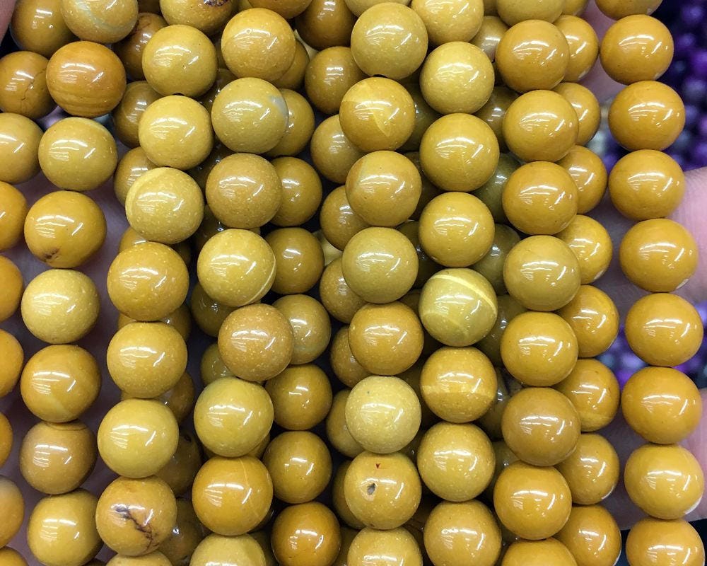 En gul jaspis stenperler 6mm 8mm 10mm 15''