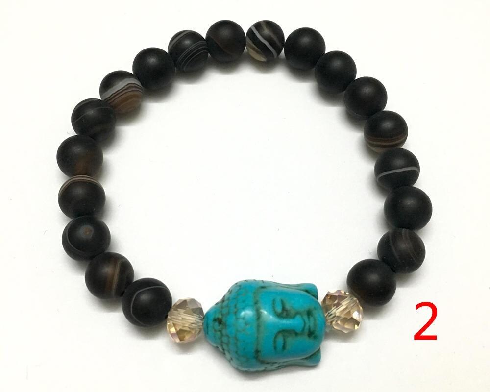 Matte Onyx Bracelets Buddha Bracelets 7.5''