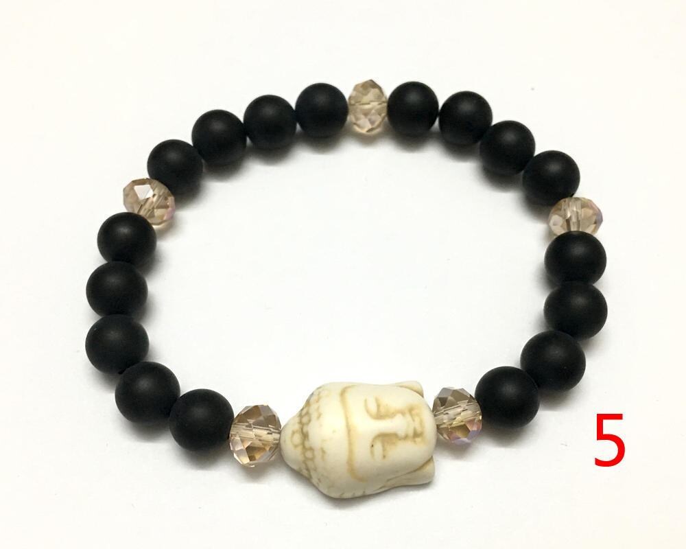Matte Onyx Bracelets Buddha Bracelets 7.5''