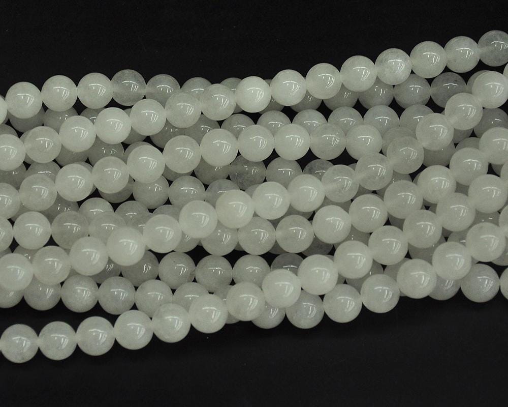 White Jade Beads 4mm 6mm 8mm 10mm 12mm 15''