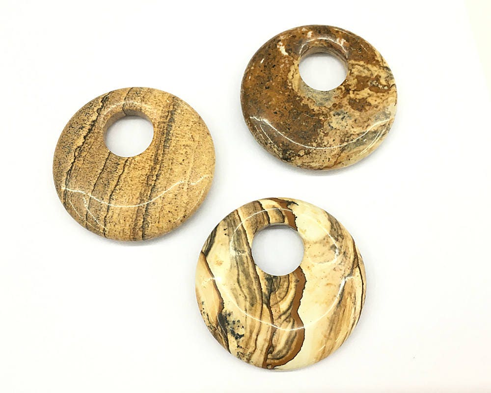 Picture Jasper Pendant 7x40mm 1pc