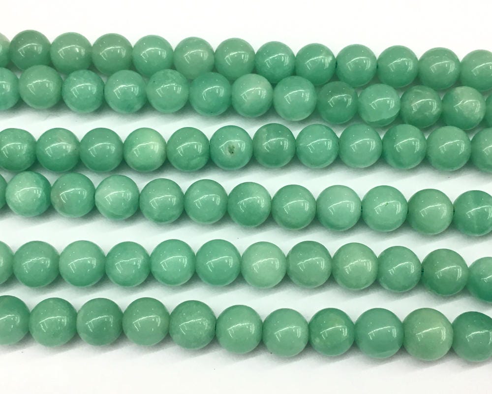 Perles d'amazonite verte A+ 4 mm 6 mm 8 mm 10 mm 12 mm 15''