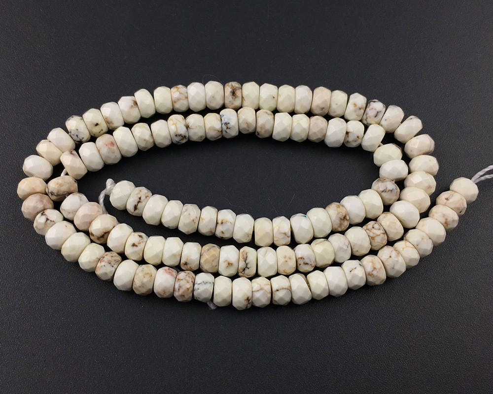 Magnesite Rondelle Faceted Beads 2x4mm 3x5mm 4x6mm 15''