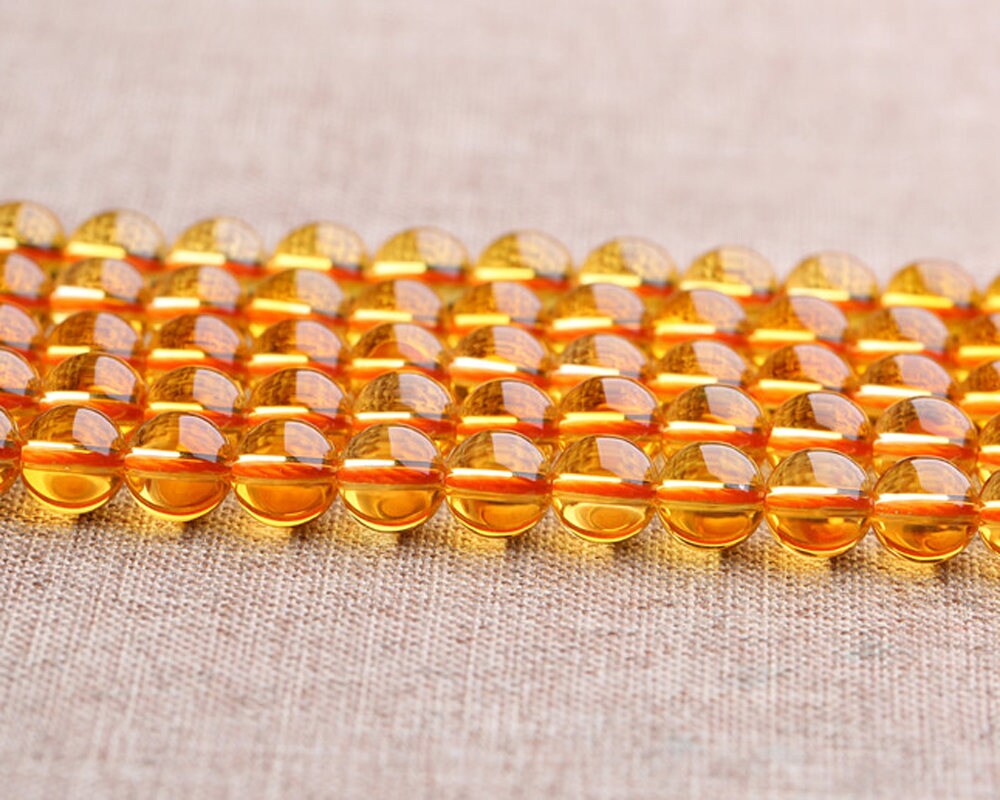 Citrine Beads 4mm 6mm 8mm 10mm 12mm 15''