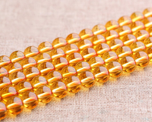 Citrine Beads 4mm 6mm 8mm 10mm 12mm 15''