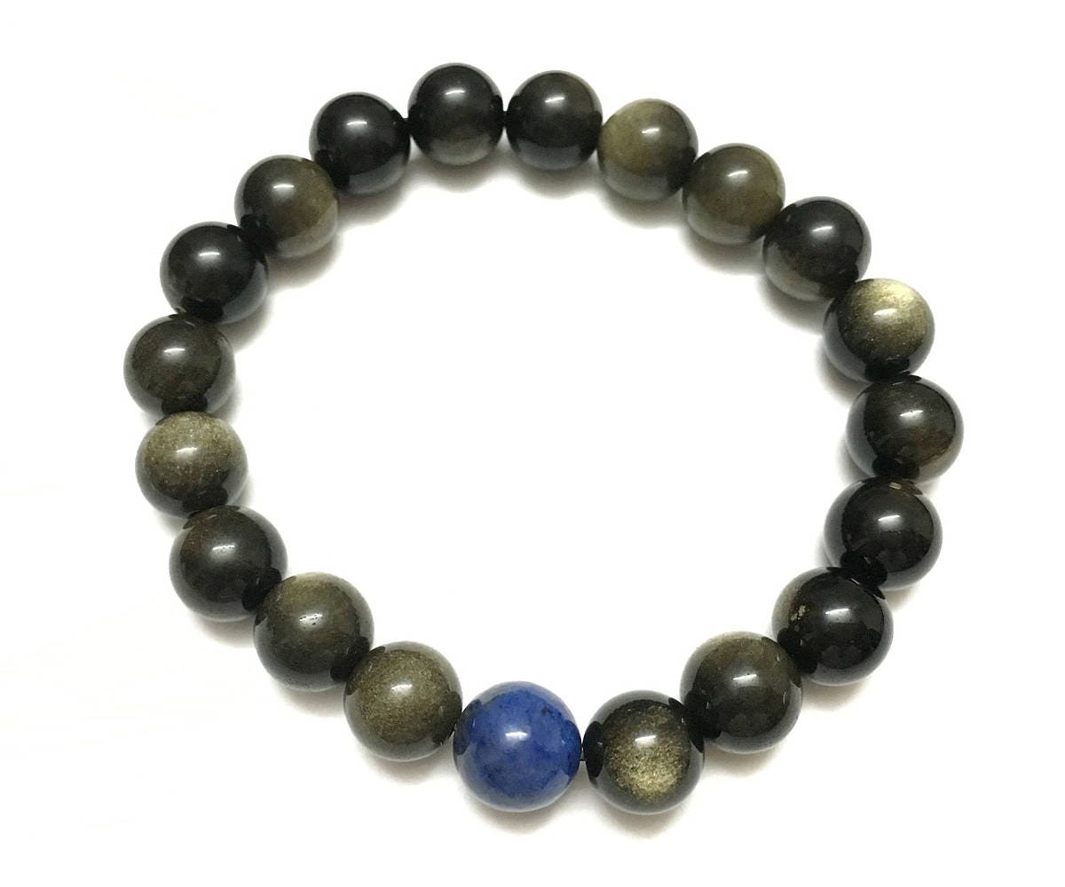 Gold Obsidian Bracelet 8''